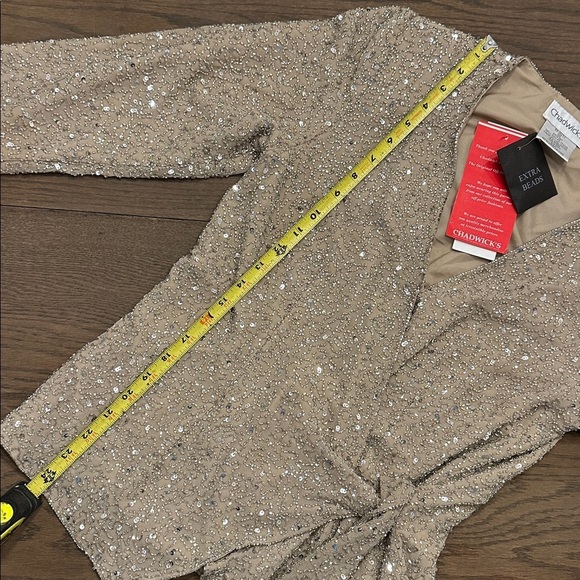Chadwick’s NWT Vintage Champagne Sequin Wrap Jacket - Picture 3 of 4
